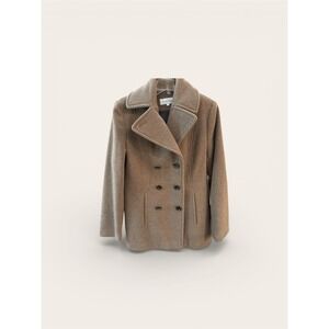 Women's Size 6 Calvin Klein Brown Short Wool Blend Coat